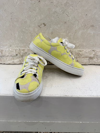 Marimekko Mini Unikko Tennarit Sneaker Yellow - Euro 38 - Pre-Loved Geelong 1