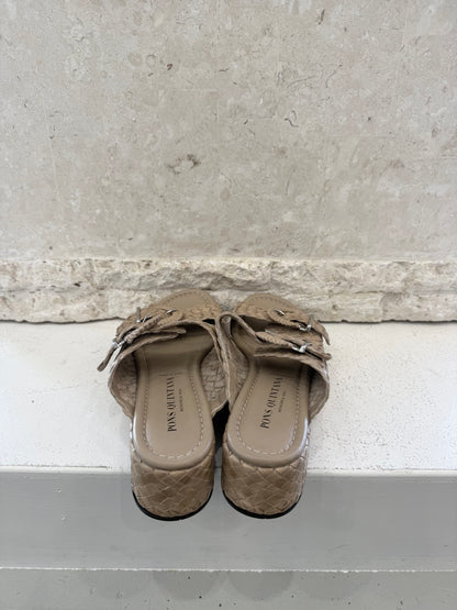 Pons Quintana Taupe Braided Sandals - Size 41