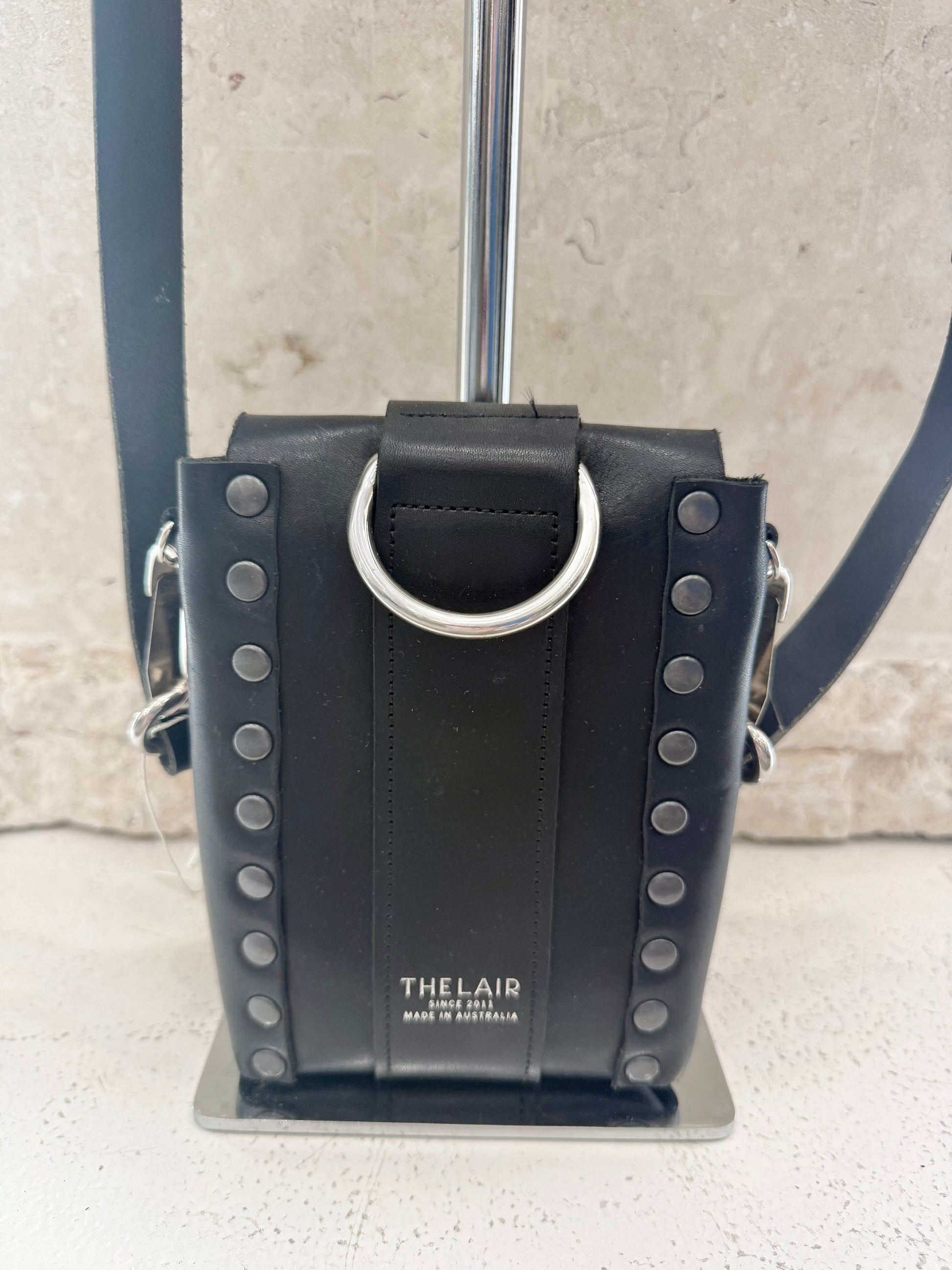 The Lair Black Leather Oblivion Cult Ceremony Bag Pre-Loved Geelong