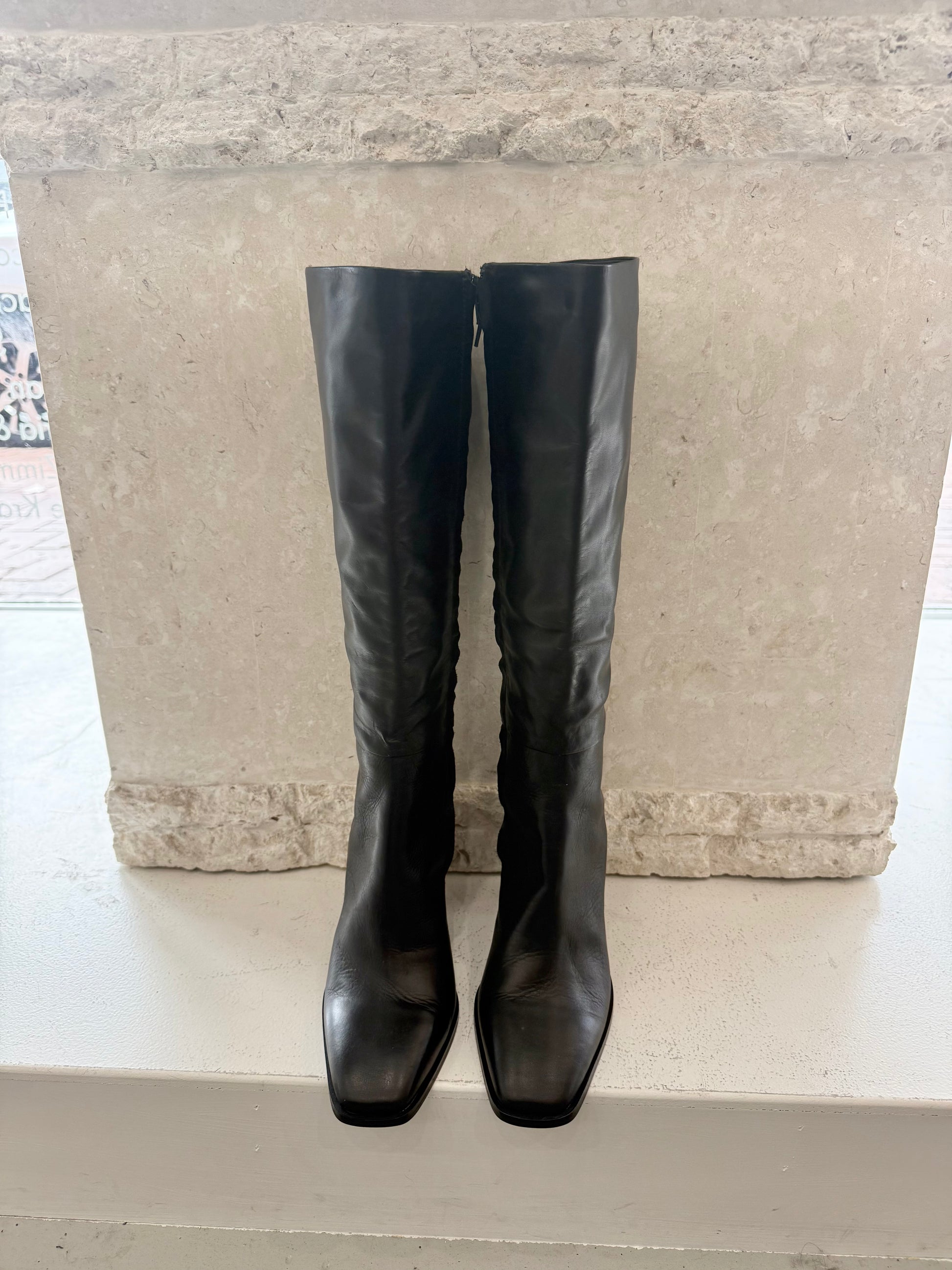 Tony Bianco Black Rylee Tall Boots - Size 8.5 - Pre-Loved Geelong