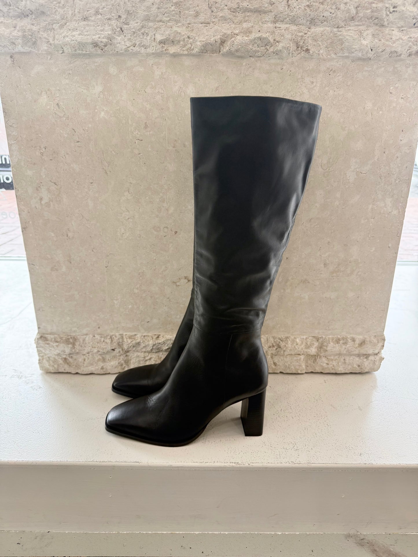 Tony Bianco Black Rylee Tall Boots - Size 8.5 - Pre-Loved Geelong