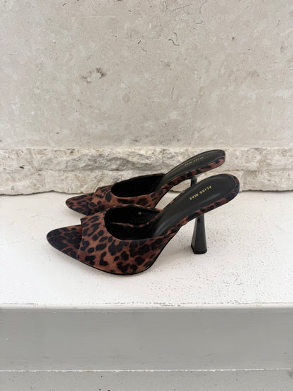 Alias Mae Brown Leopard Print Mules - Size 38 - Pre-Loved Geelong