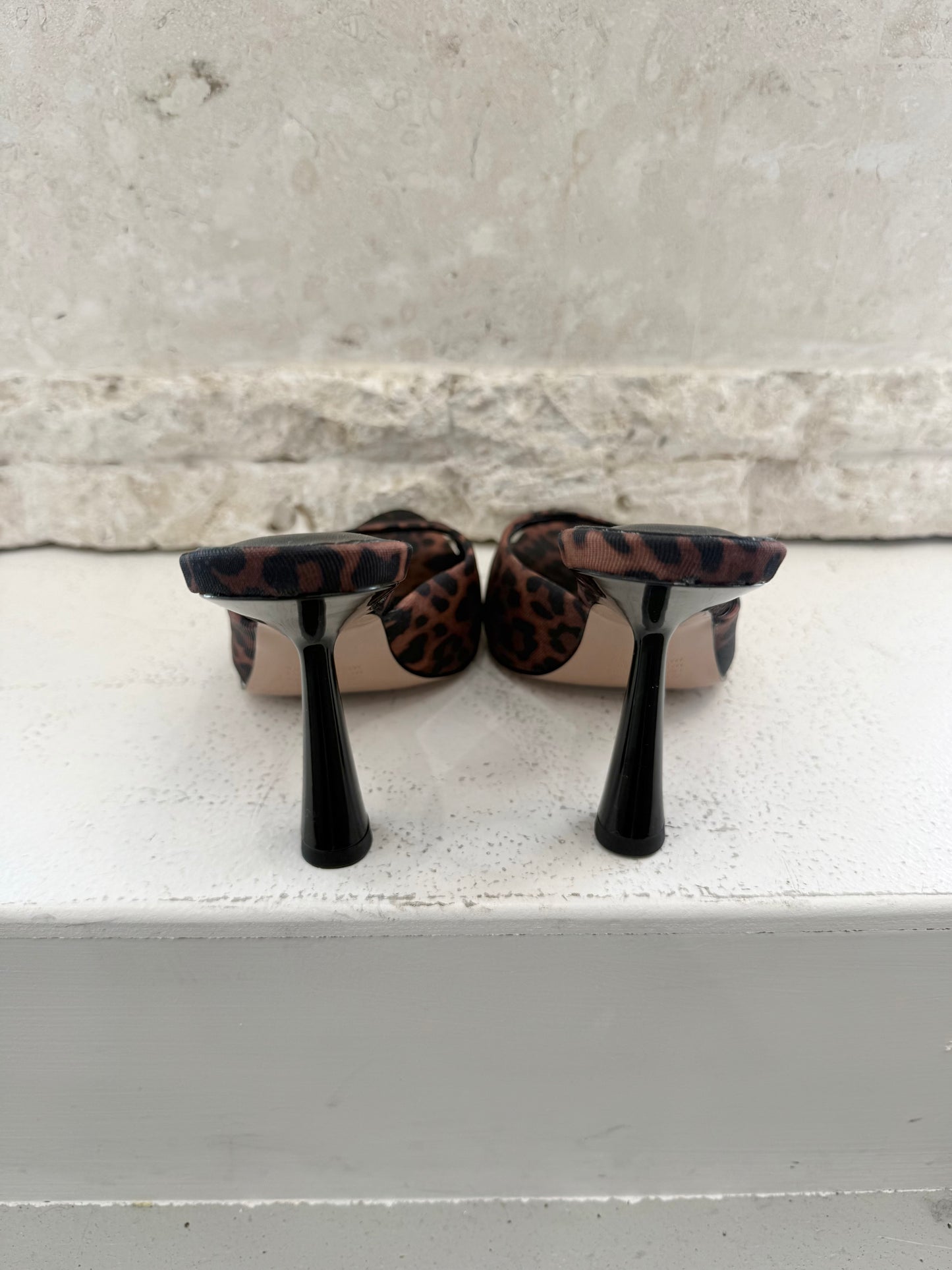 Alias Mae Brown Leopard Print Mules - Size 38 - Pre-Loved Geelong