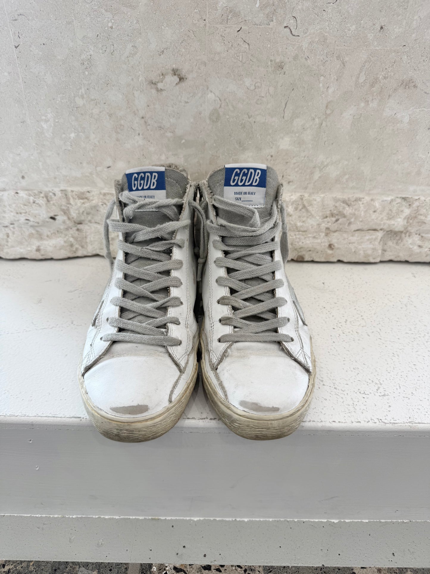 Golden Goose White Francy High Top Sneakers - Size 35 - Pre-Loved Geelong