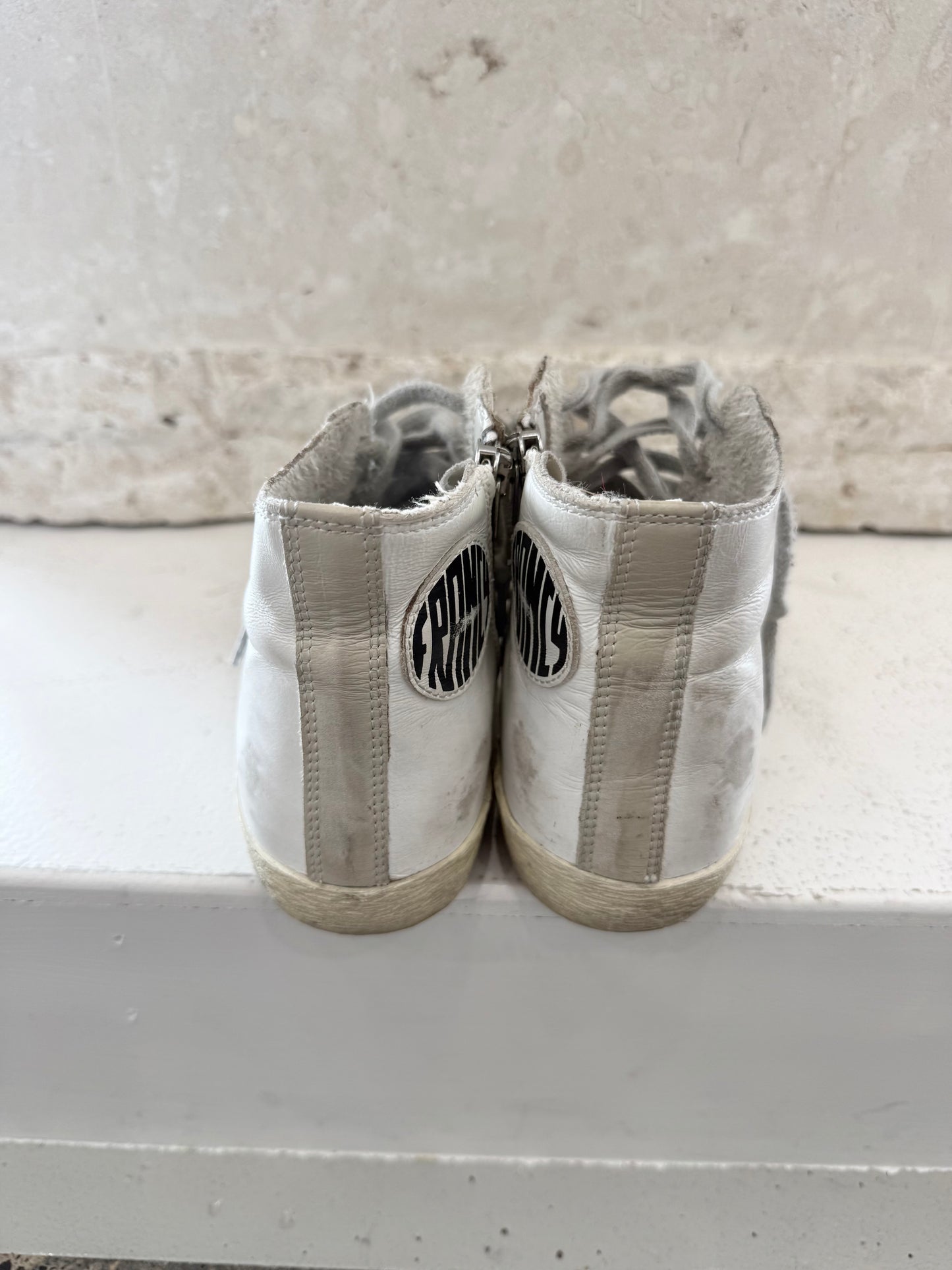 Golden Goose White Francy High Top Sneakers - Size 35 - Pre-Loved Geelong