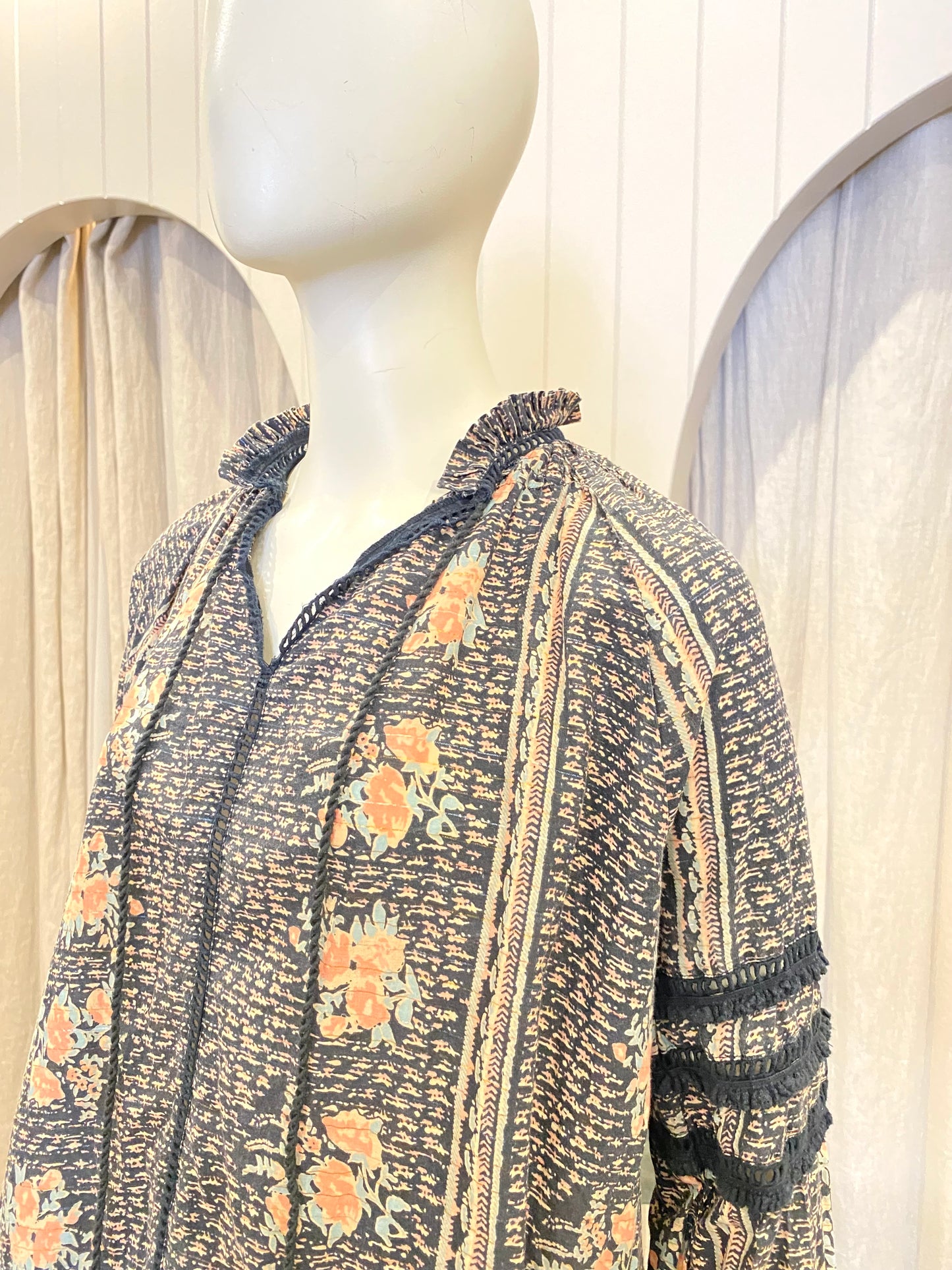 Briony Marsh Floral Print Blouse - Size 8