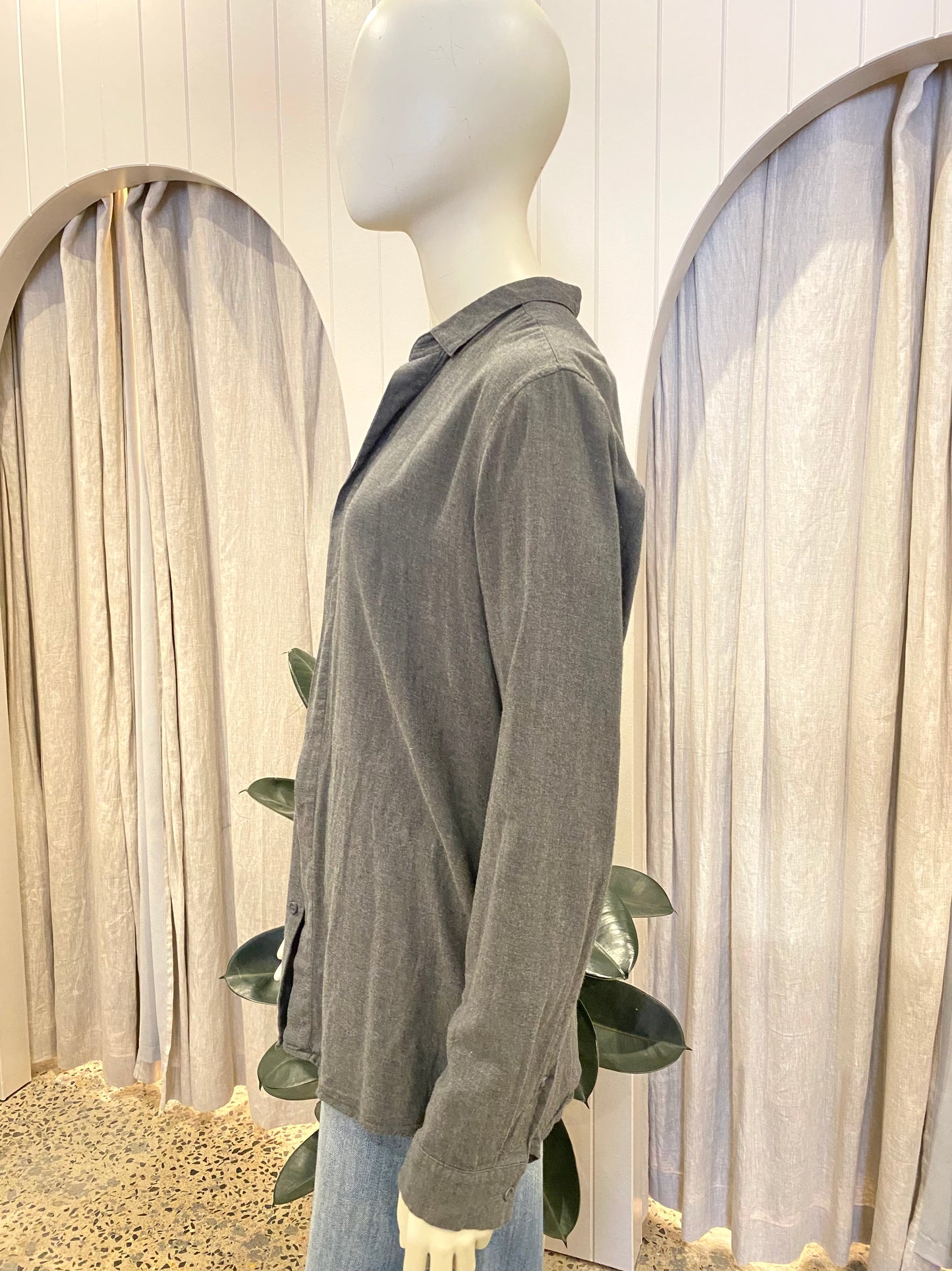 Cos Grey Cotton Shirt - Size 10/12