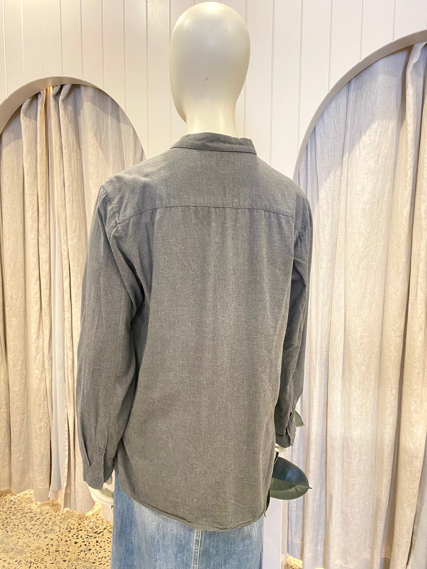 Cos Grey Cotton Shirt - Size 10/12