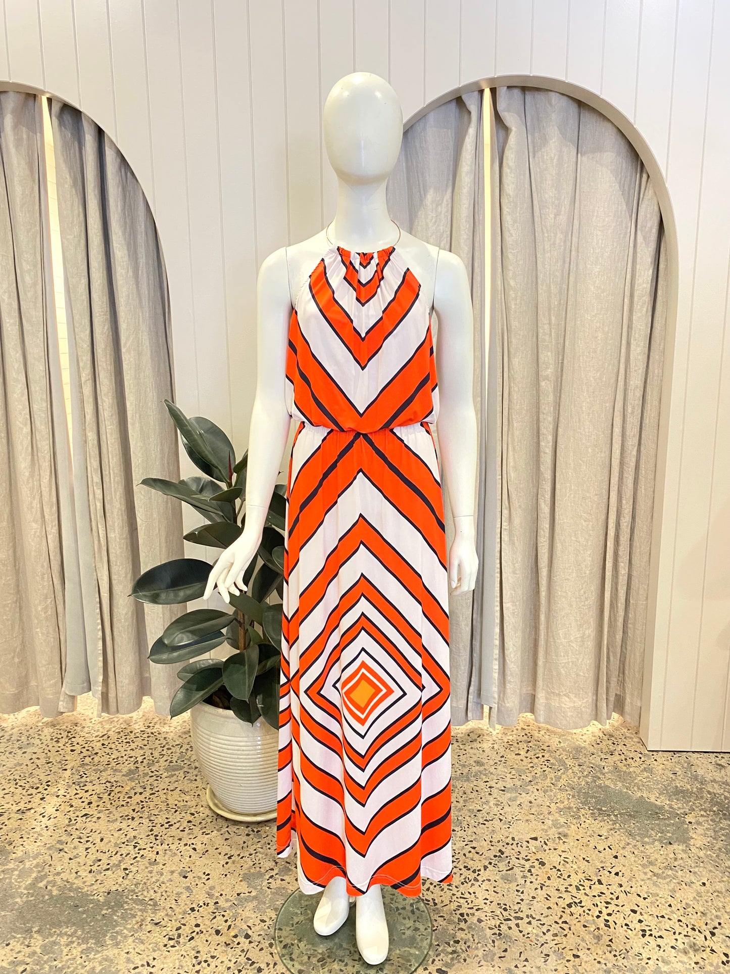 Nikki Poulo Halter Neck Maxi Dress - Size M (10/12)