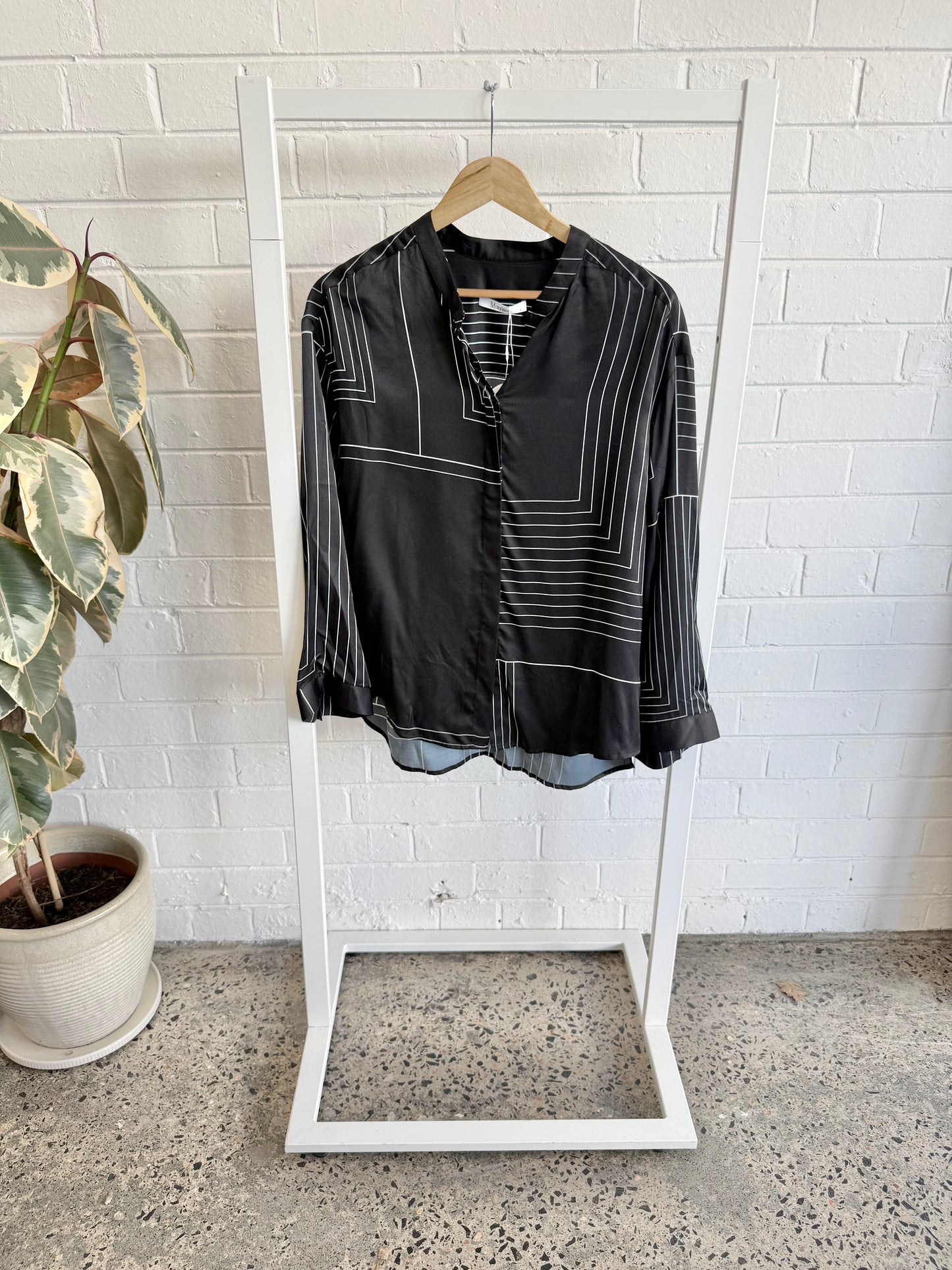 Morrison Black Priya Silk Blend Shirt - Size 1 (8)