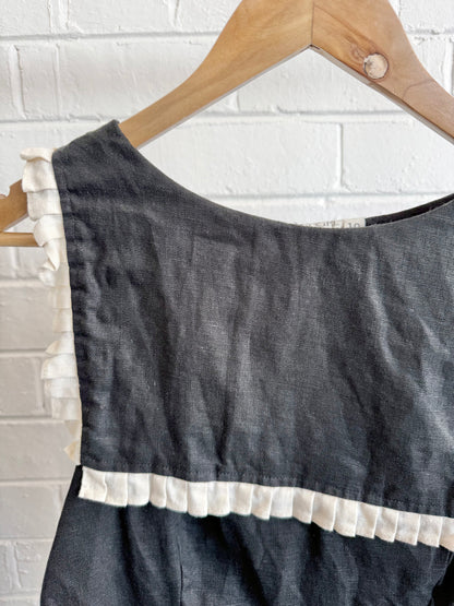 VRG Girl Black Indra Linen Top - Size 10