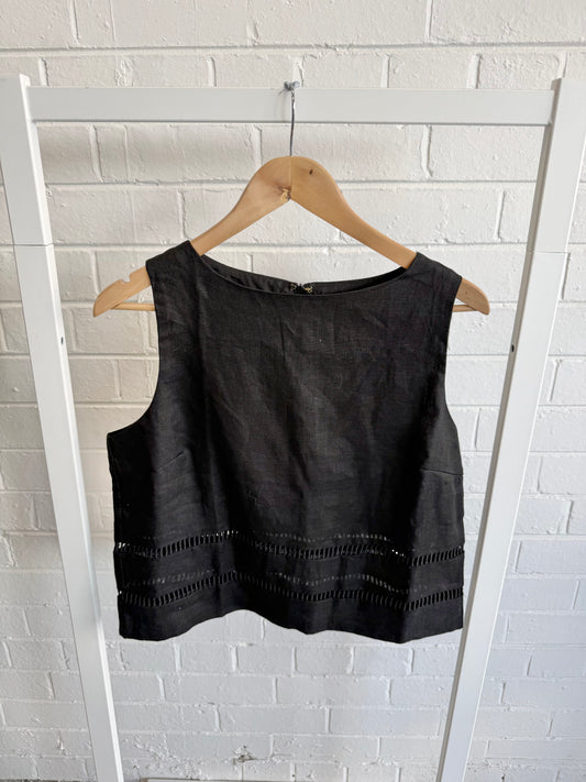 Dissh Black Lindsay Boxy Top - Size 8