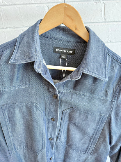 Country Road Indigo Chambray Shirt - Size 4