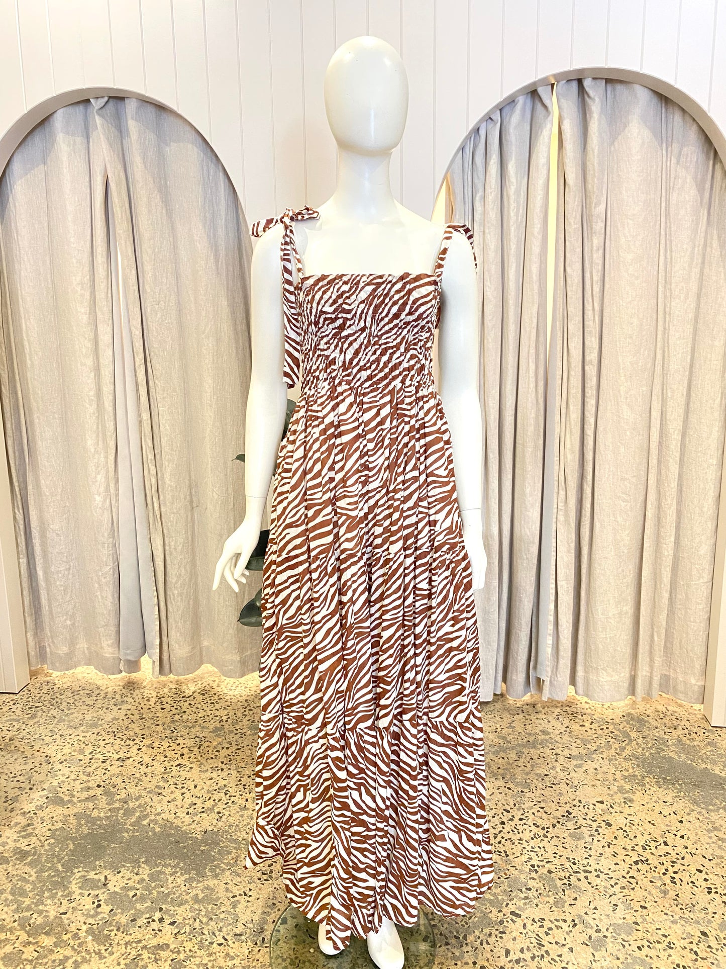 Kivari Zebra Print Maxi Dress - Size 12