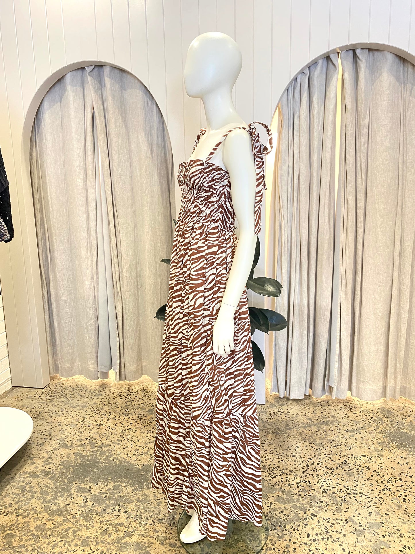 Kivari Zebra Print Maxi Dress - Size 12