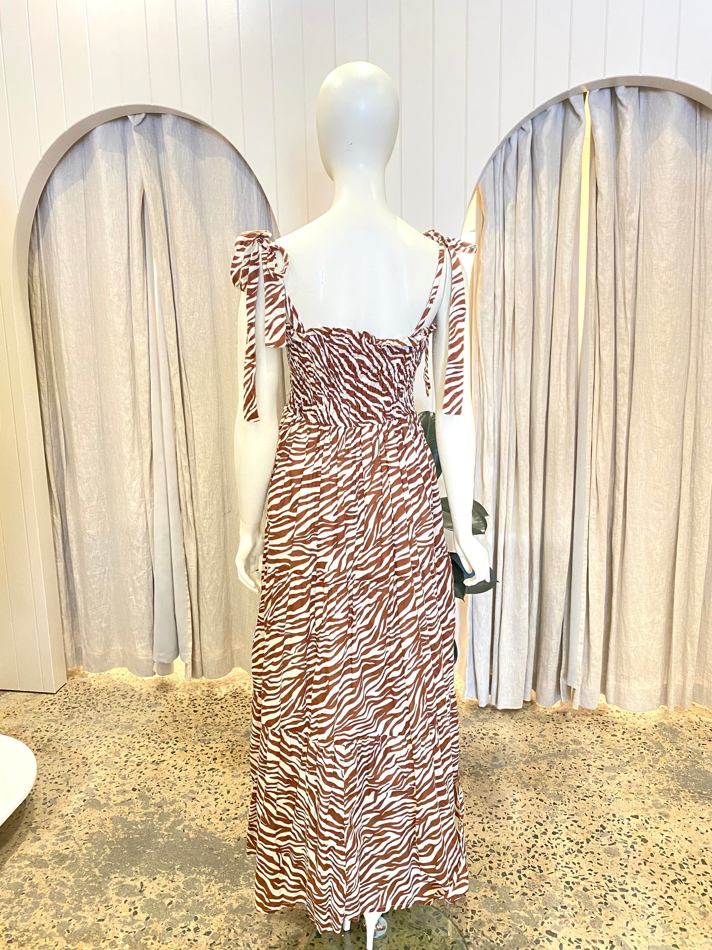 Kivari Zebra Print Maxi Dress - Size 12