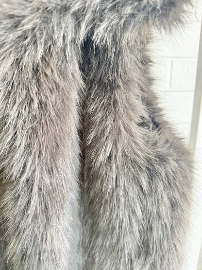 Zara Charcoal Faux Fur Vest - Size M (10 -12)