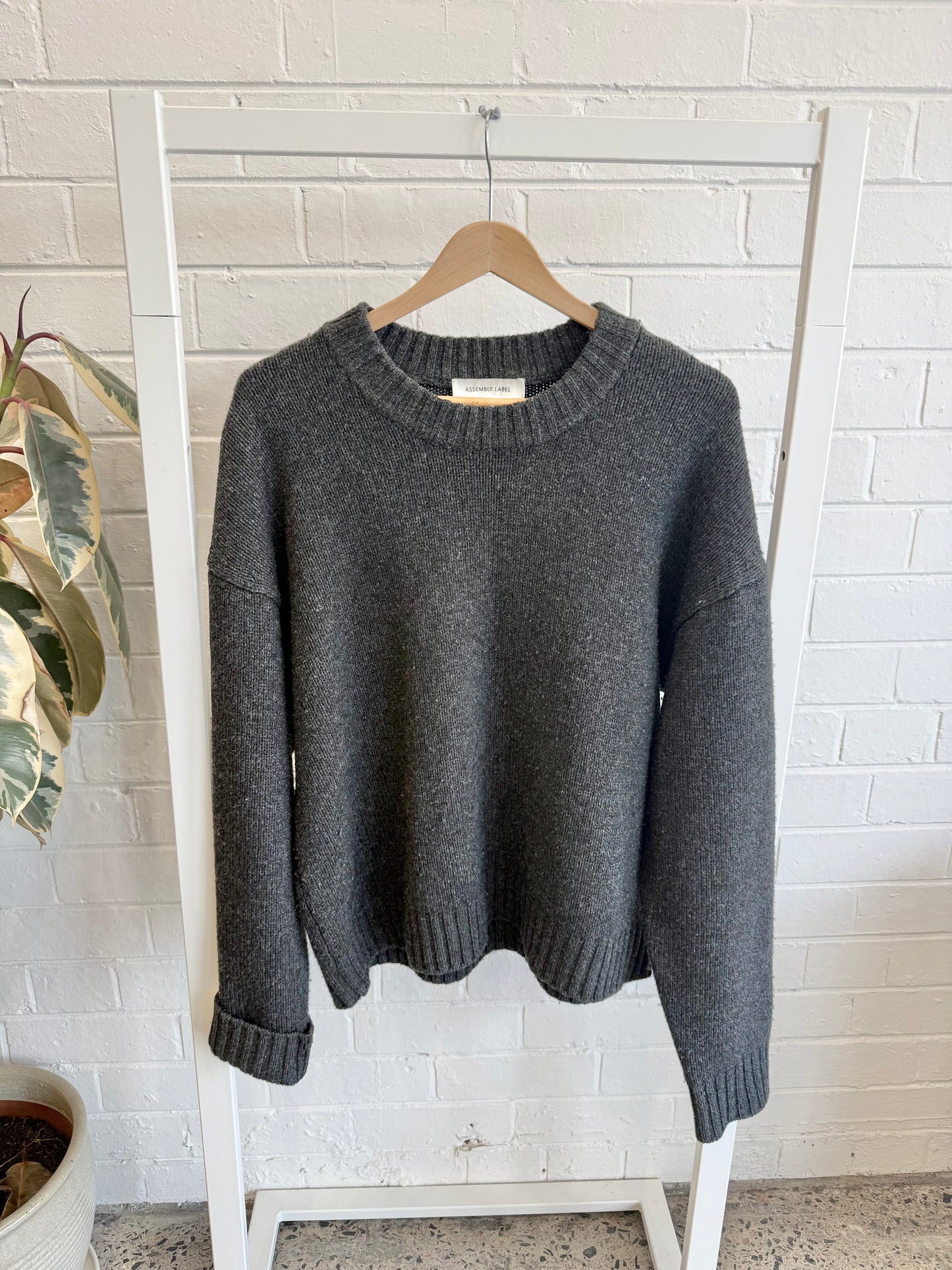 Assembly Label Knit Jumper in Dark Grey - Size 16