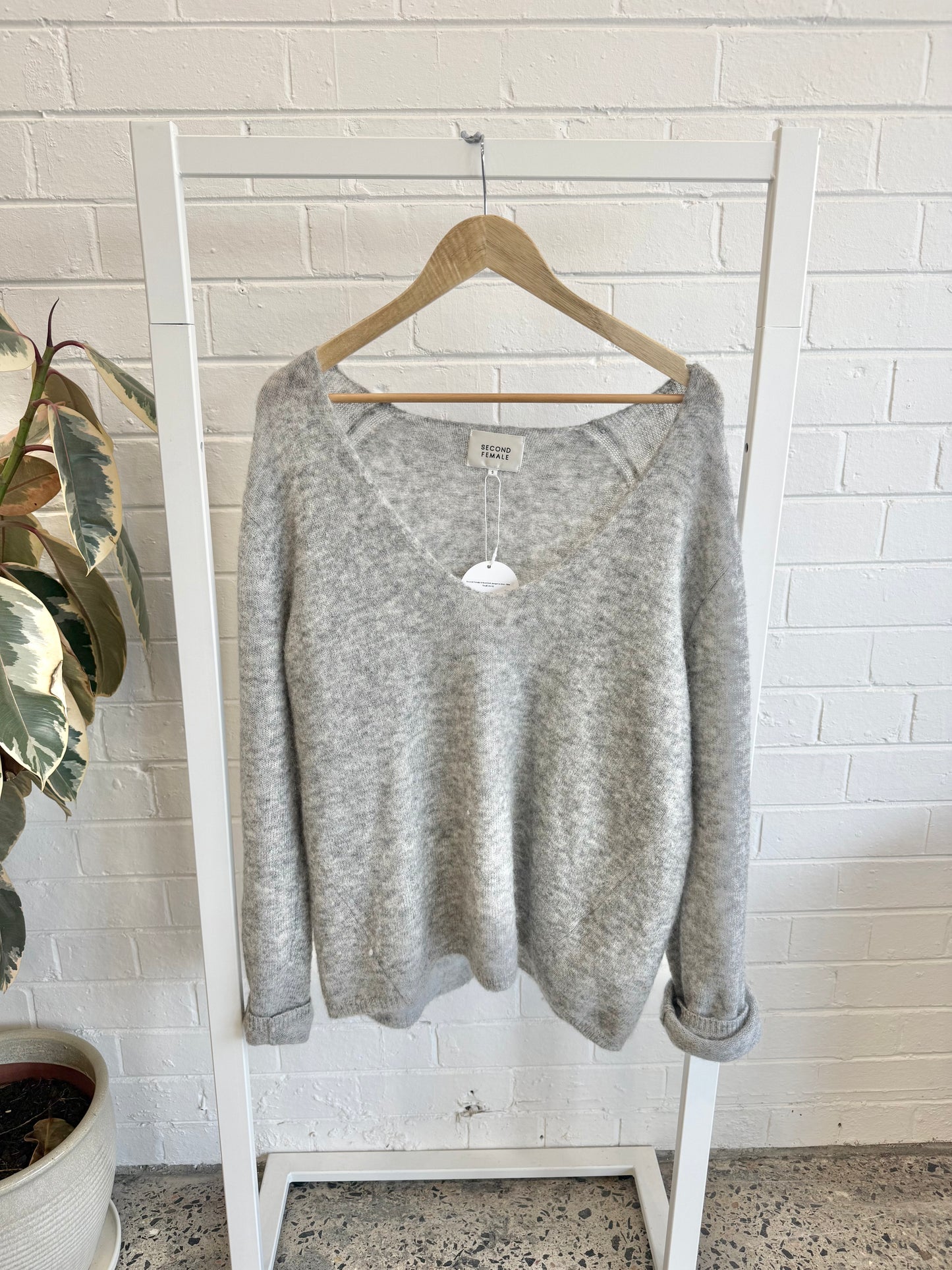 Second Female Brook Knit Jumper - Grey - Size Small (10-12)