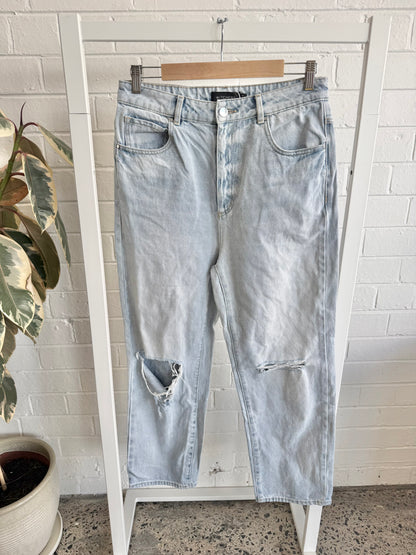 Witchery Distressed Straight Leg Jeans - Size 12