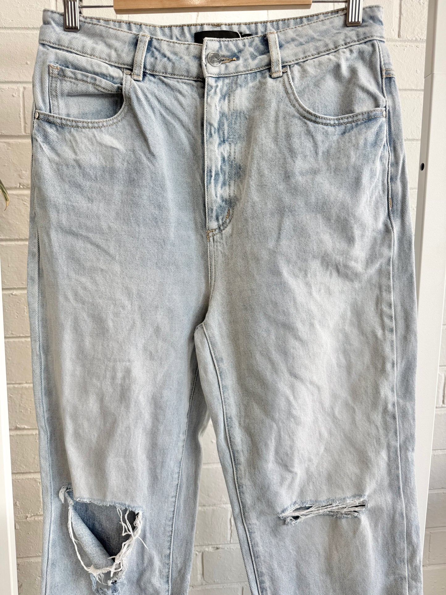 Witchery Distressed Straight Leg Jeans - Size 12