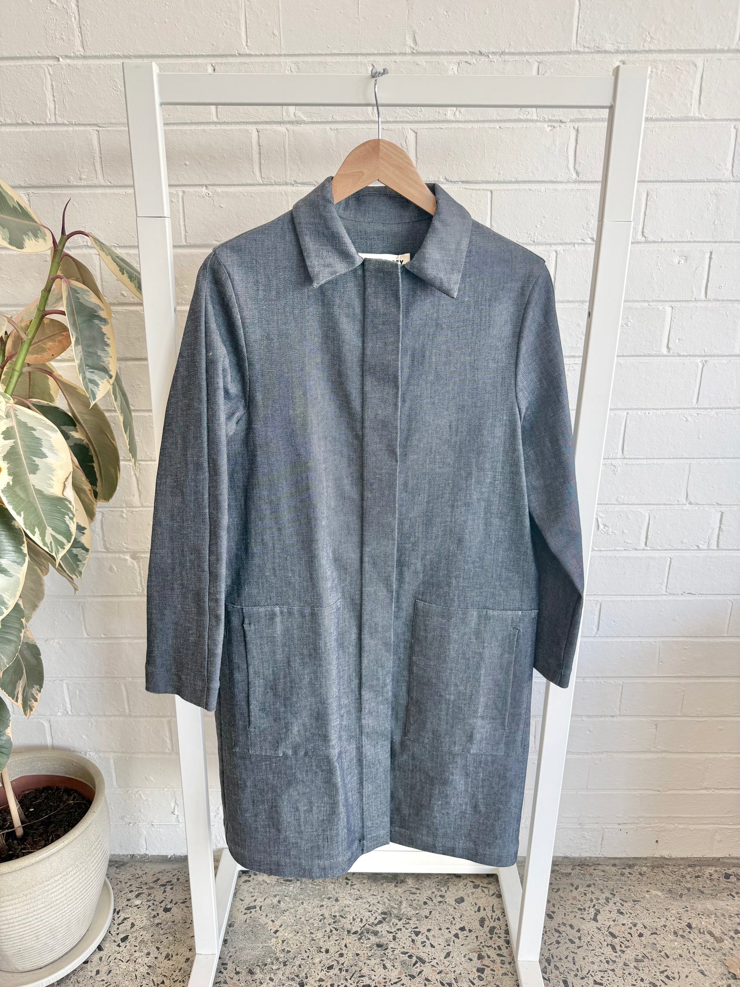 White Story Denim Coat - Indigo - Size 10