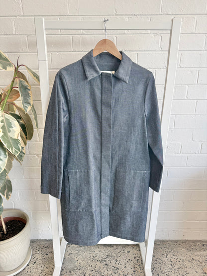 White Story Denim Coat - Indigo - Size 10