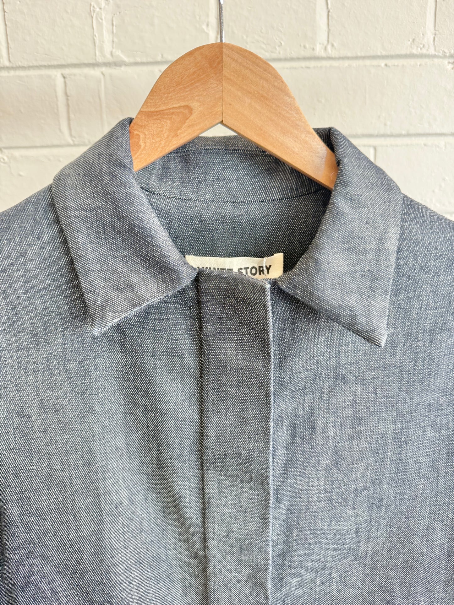 White Story Denim Coat - Indigo - Size 10