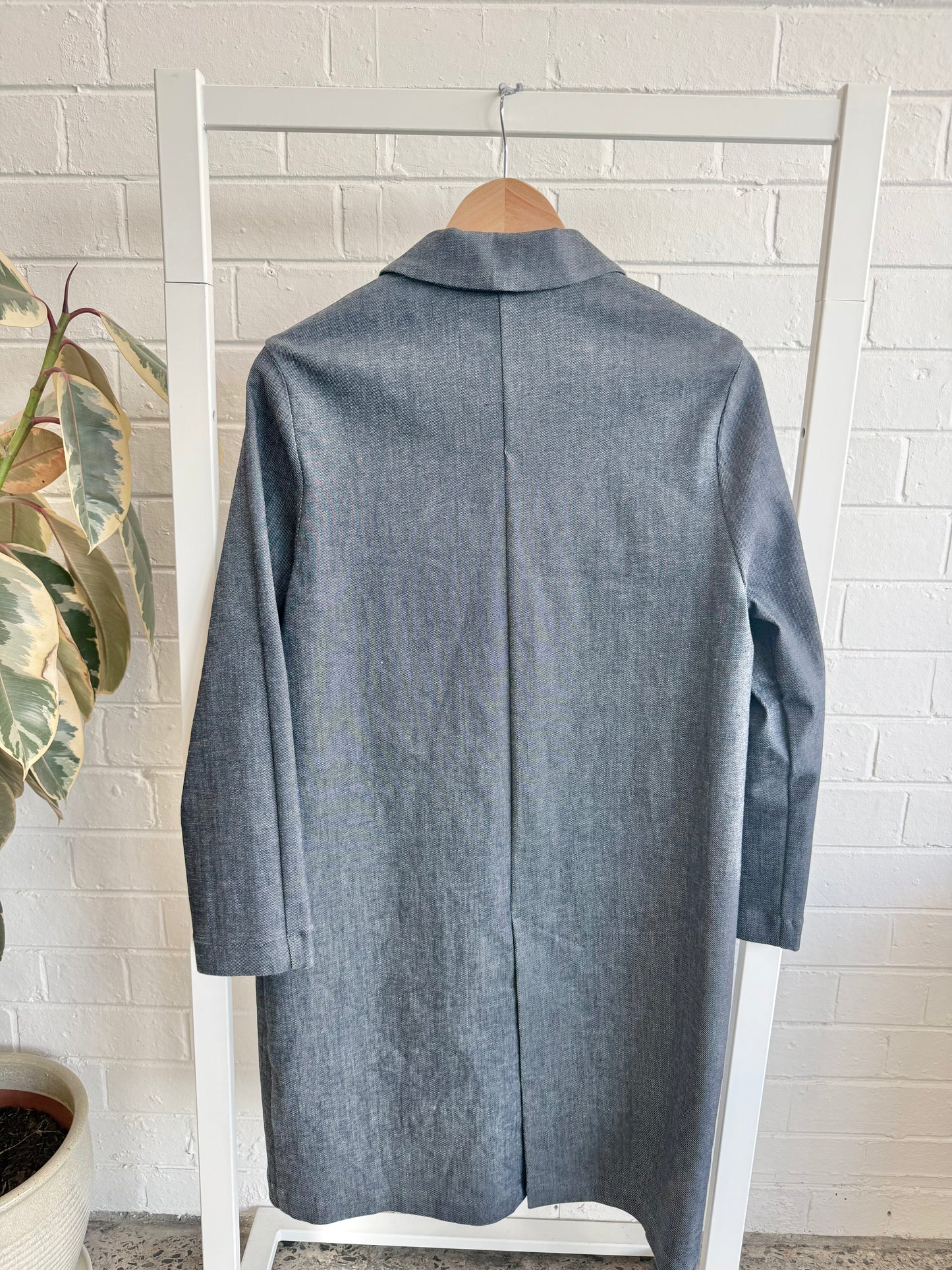 White Story Denim Coat - Indigo - Size 10