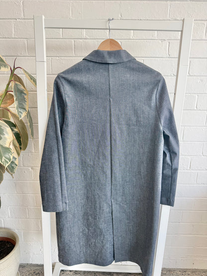 White Story Denim Coat - Indigo - Size 10
