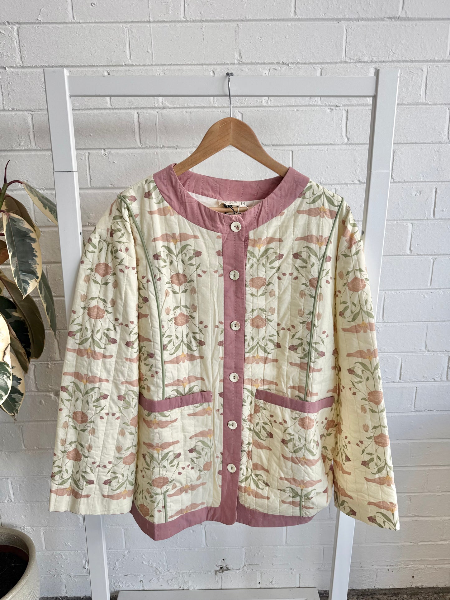 Vrg Grl Floral Quilted Jacket - Size 14