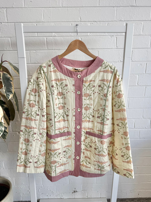 Vrg Grl Floral Quilted Jacket - Size 14