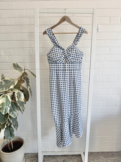 Sheike Hearts Desire Dress in Blue Check - Size 12