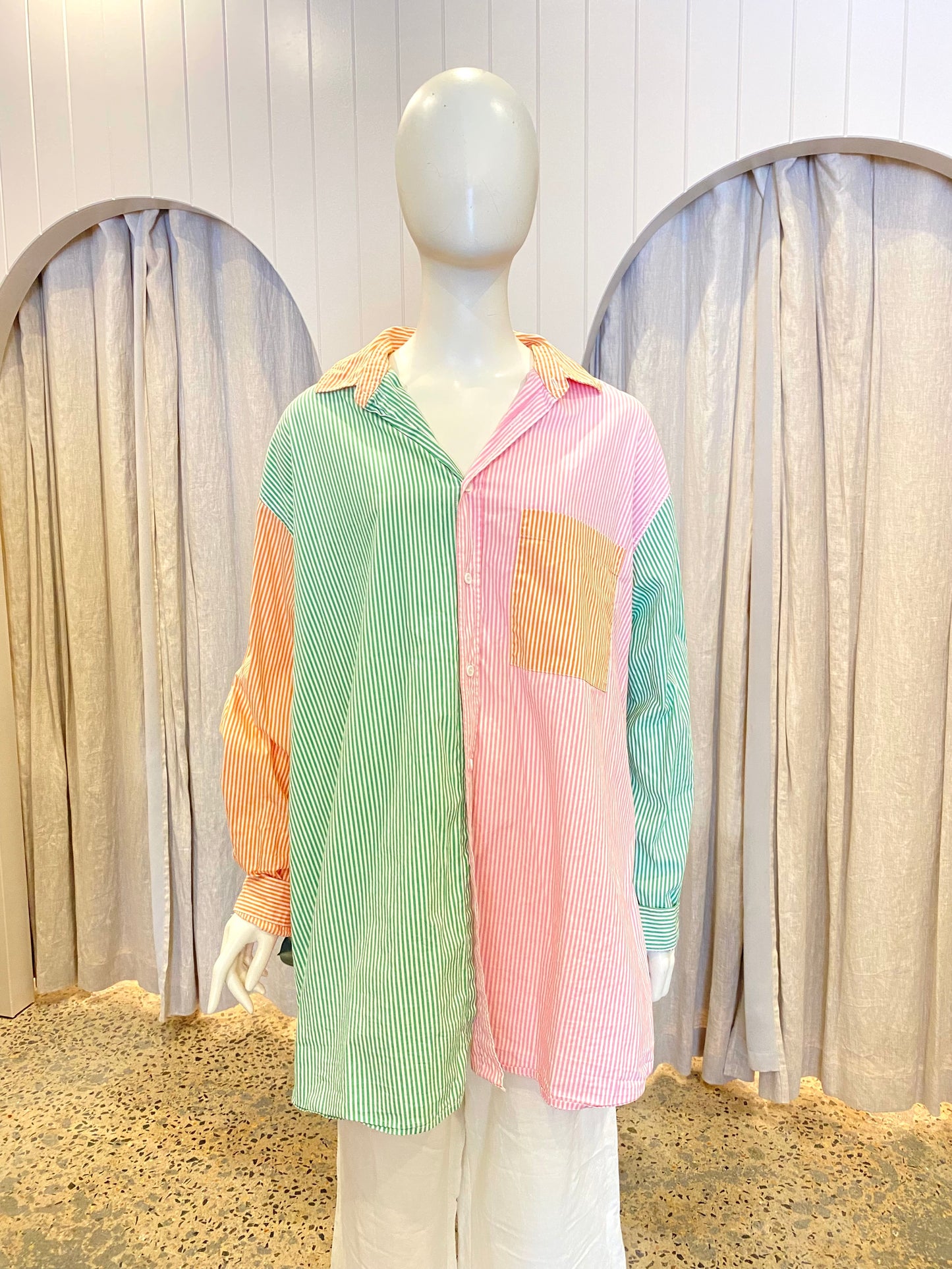 BLANCA Benny Shirt in Rainbow - One Size
