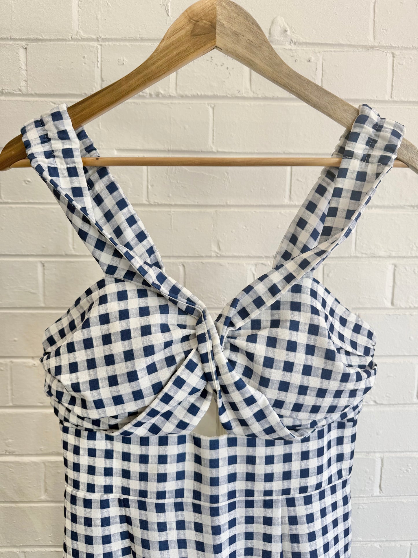 Sheike Hearts Desire Dress in Blue Check - Size 12