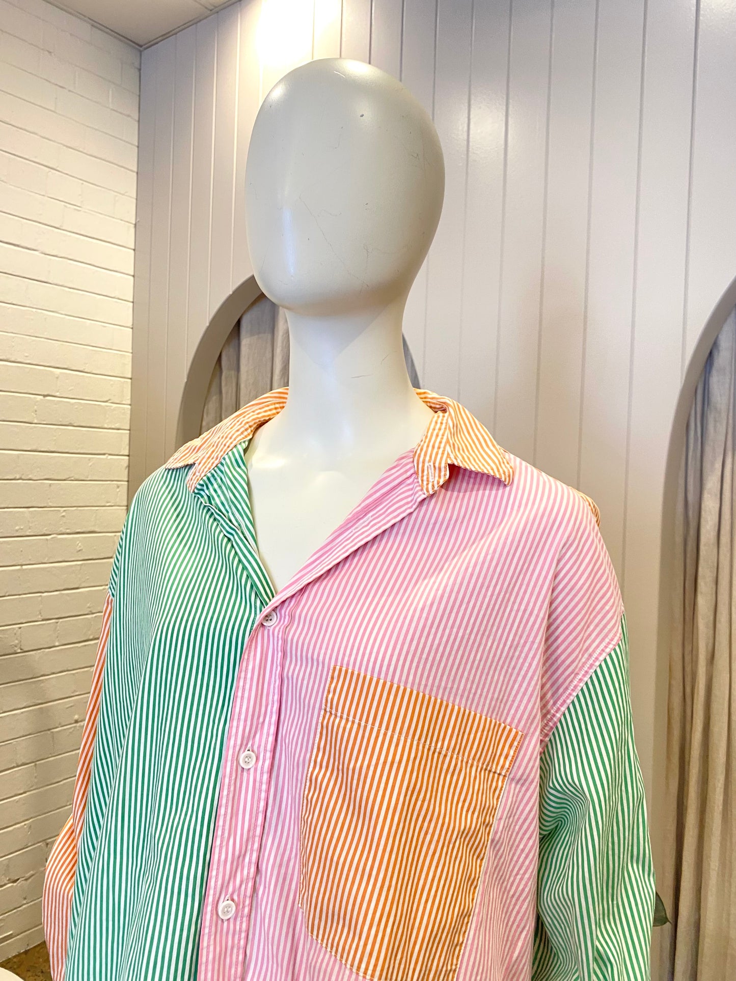 BLANCA Benny Shirt in Rainbow - One Size