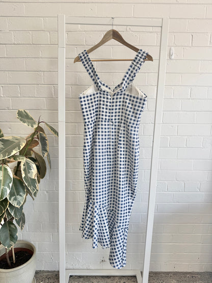 Sheike Hearts Desire Dress in Blue Check - Size 12