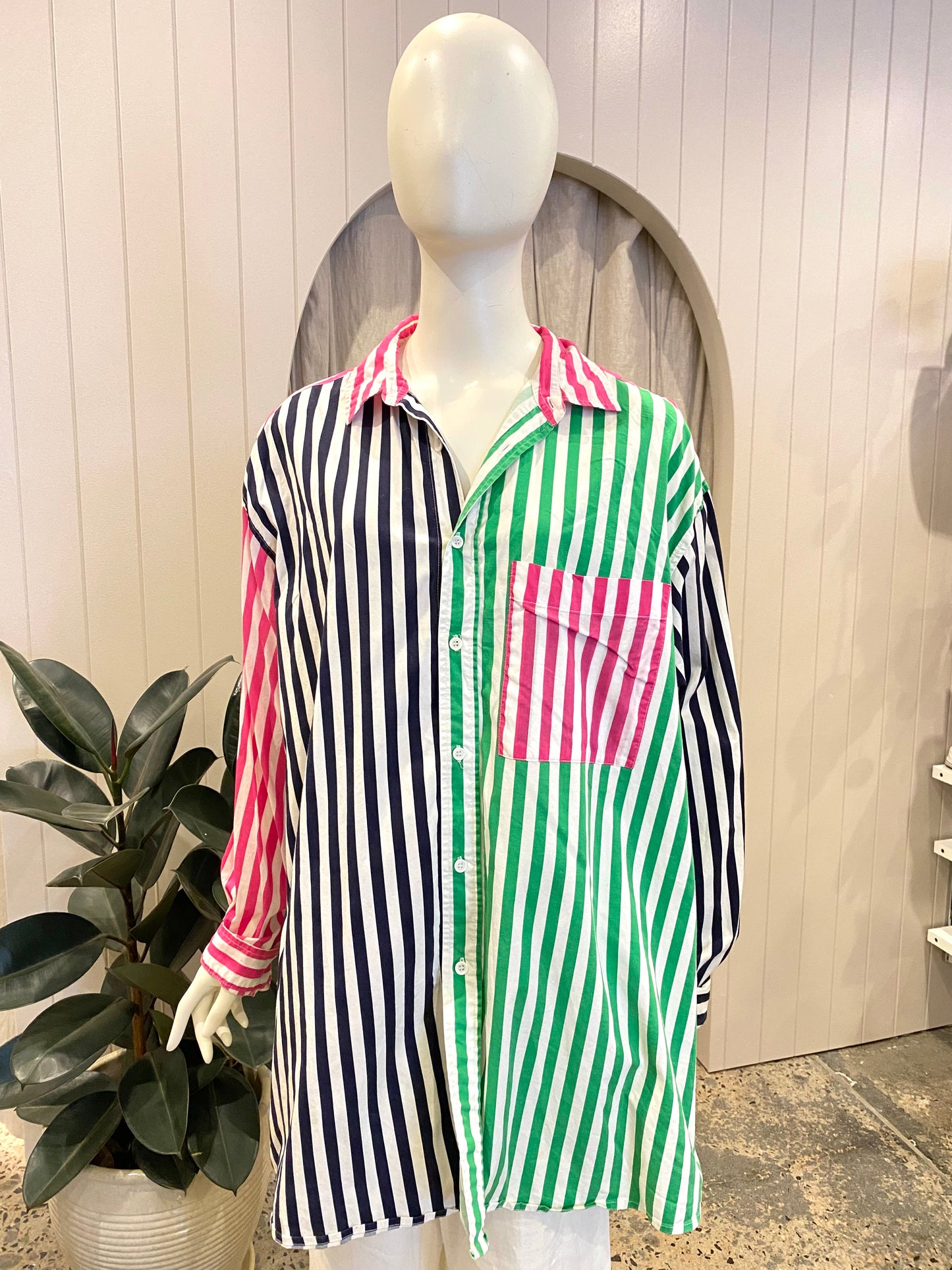 BLANCA Benny Shirt in Black/Green - One Size