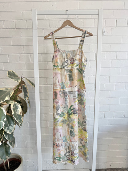 JUMP 'Tiger Island' Ric Rac Midi Dress - Size 8