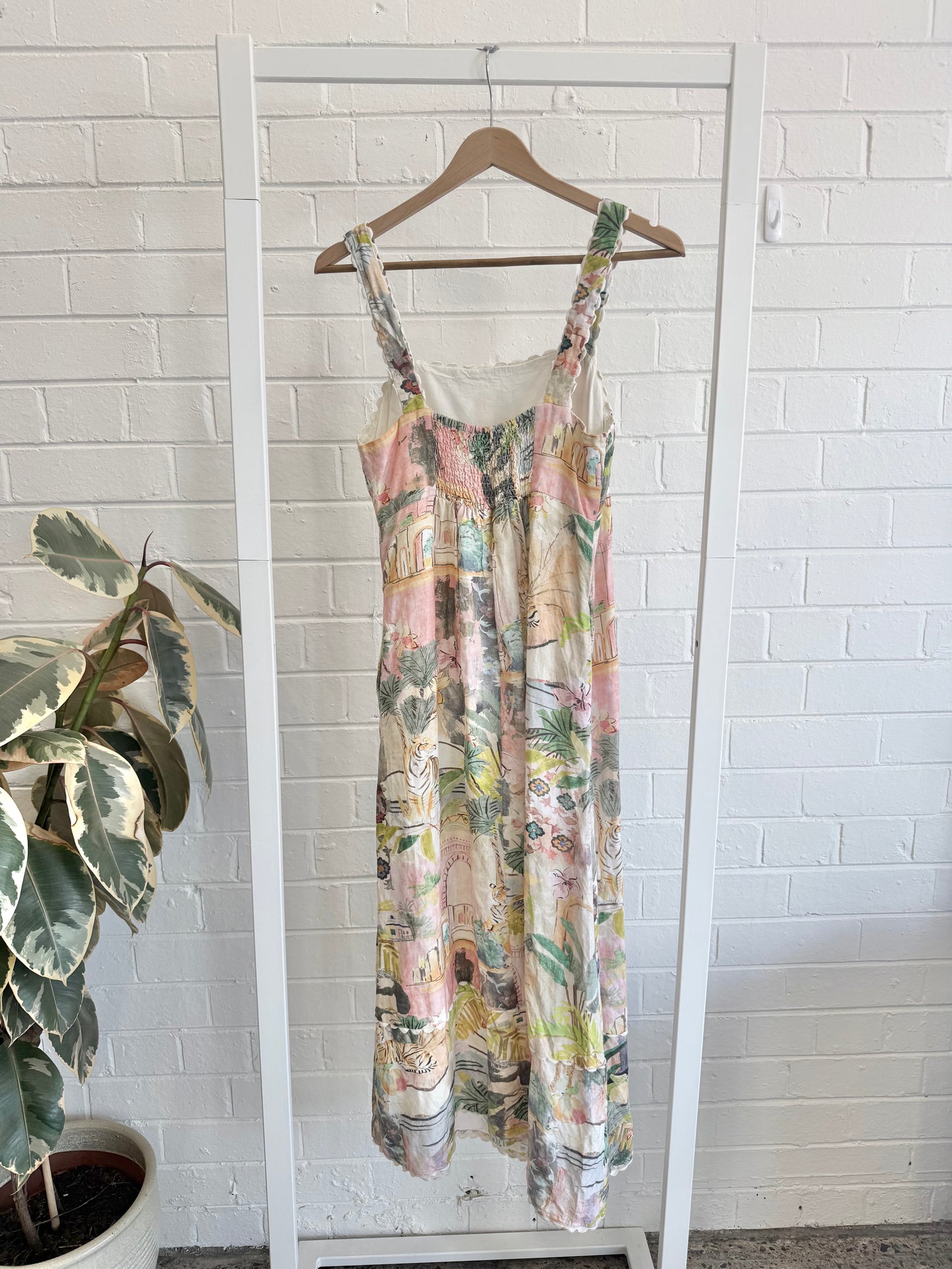 JUMP 'Tiger Island' Ric Rac Midi Dress - Size 8