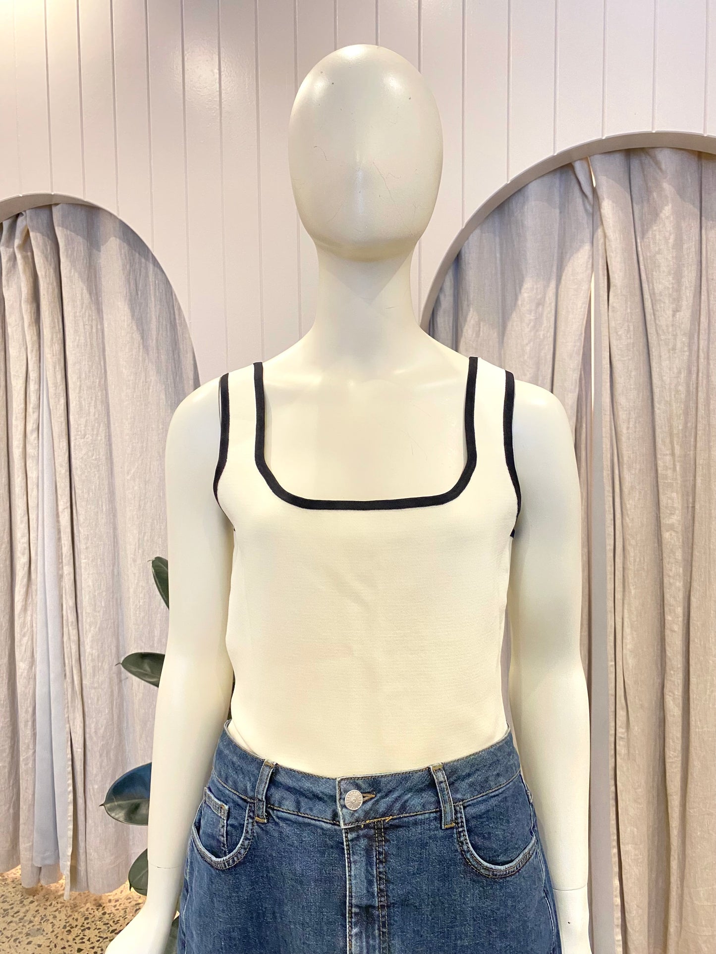 ONTE Knit Tank in Cream - Size Large (12)