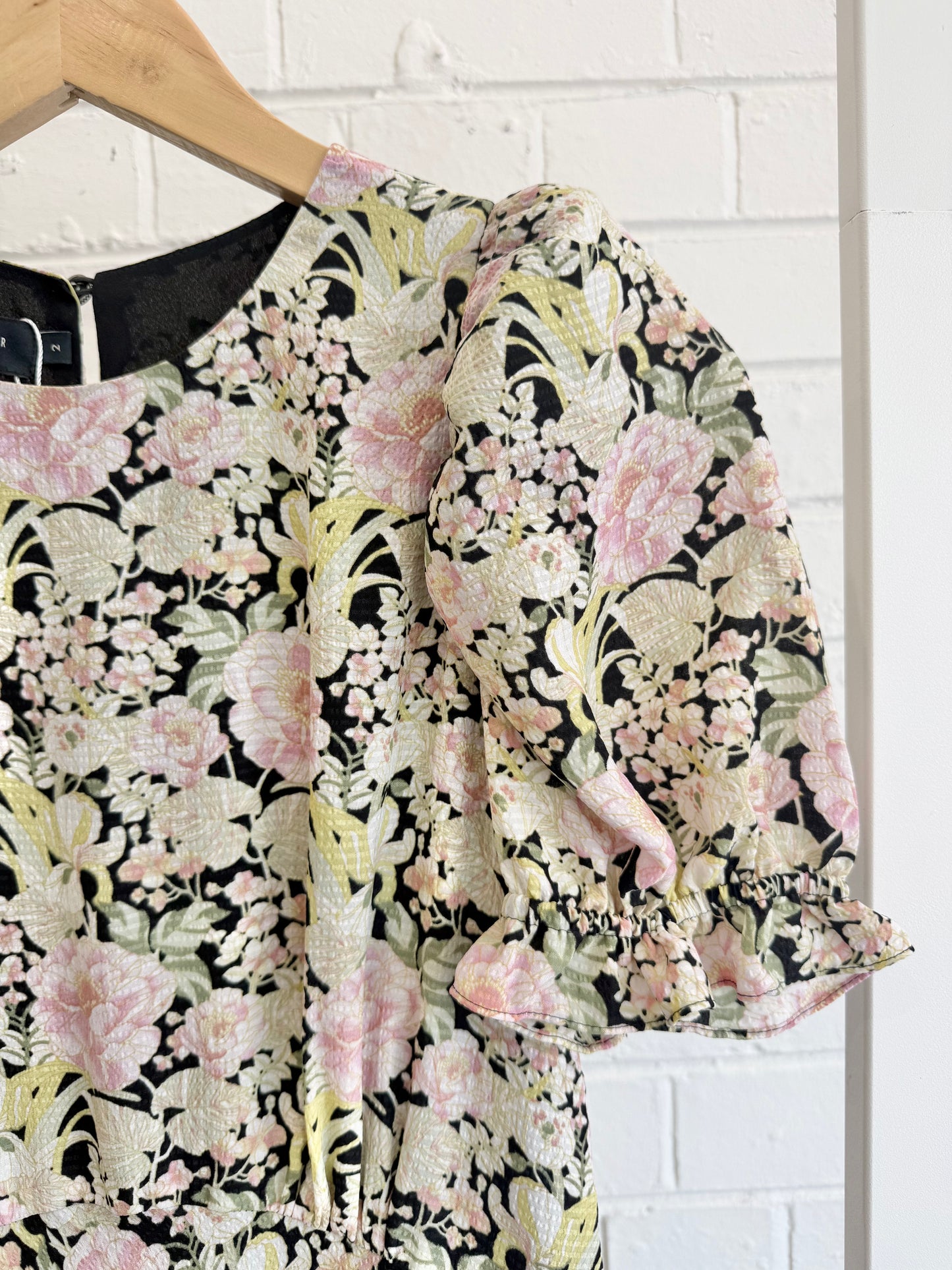 Ted Baker Altheea Puff Sleeve Midi Dress in Floral - Size 2 (10)