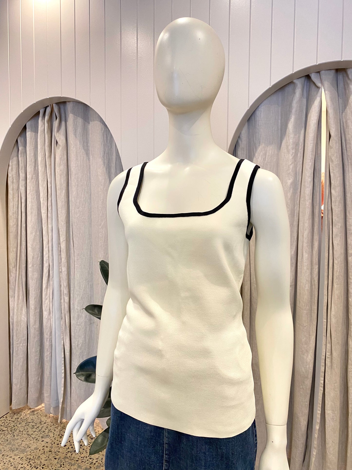 ONTE Knit Tank in Cream - Size Large (12)