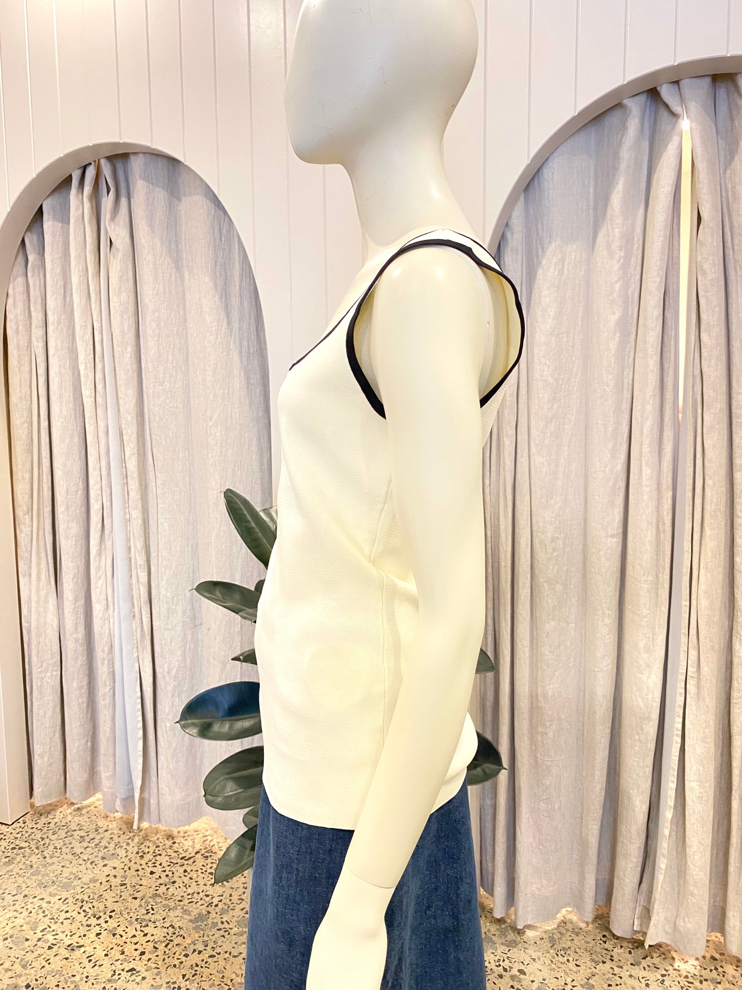 ONTE Knit Tank in Cream - Size Large (12)