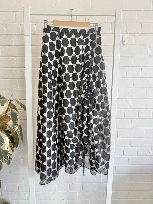 Sass & Bide Supernature Skirt in Black/White - Size 10