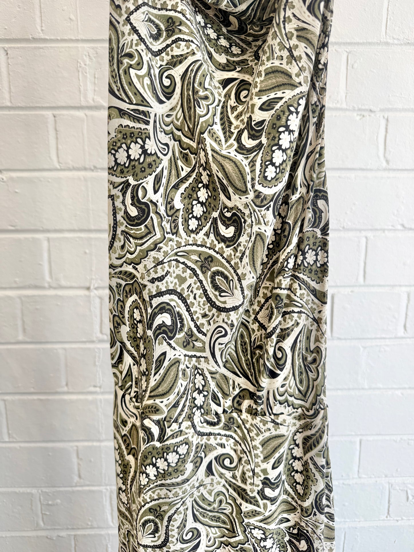 Matteau Scarf Paisley Print Silk Maxi Dress - Size 8