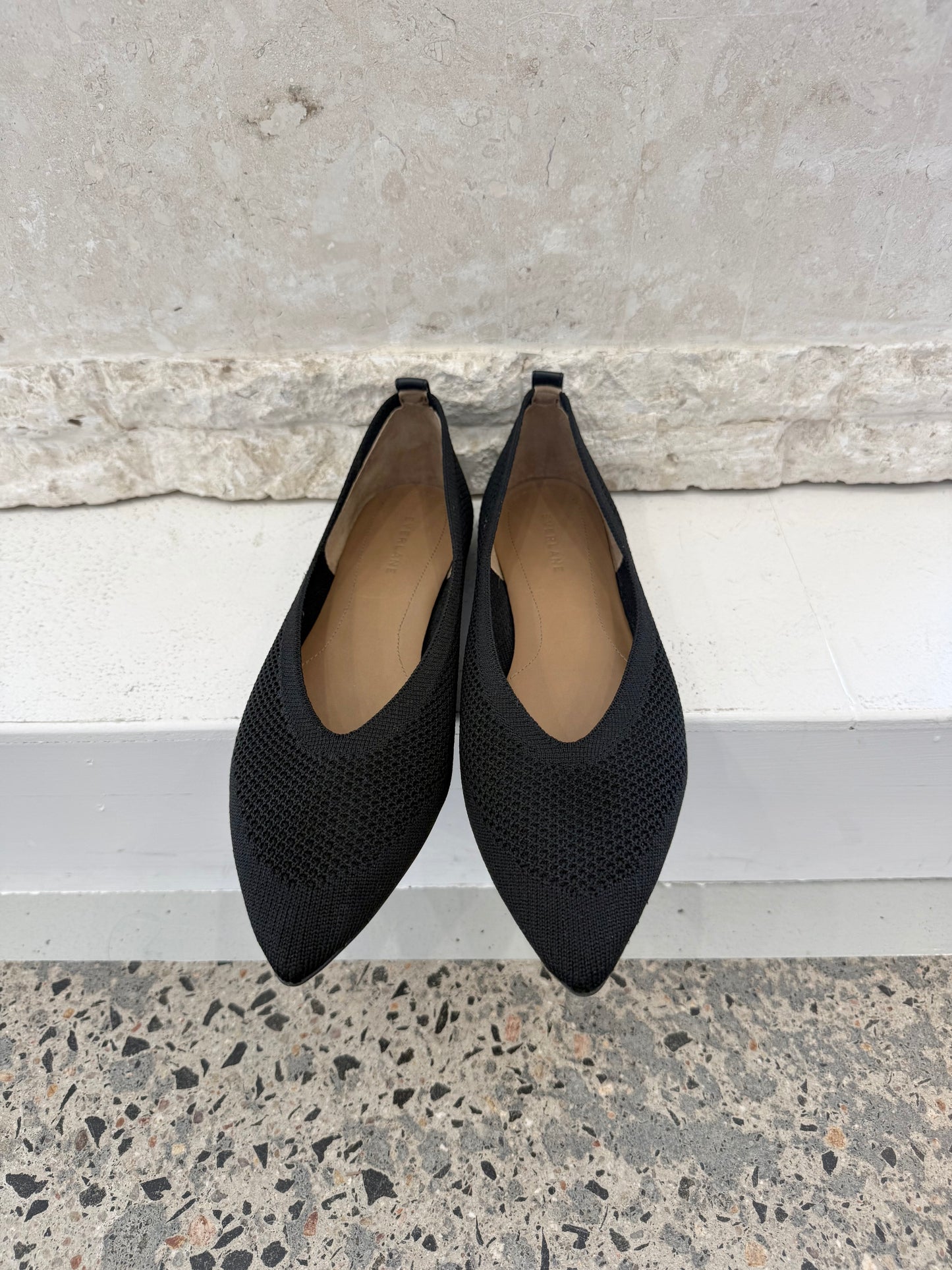 Everlane Black Mesh Pointed Flats - Size 9.5