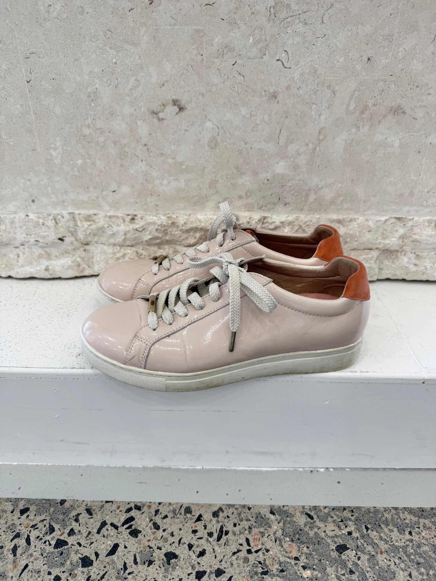 Bared Pink Patent Leather Sneakers - Size 37