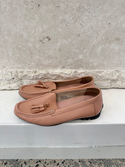 Bared Salmon Leather Loafers - Size 38