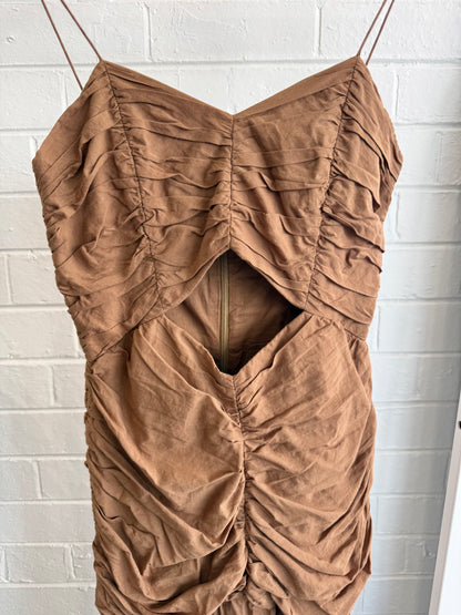 Bec and Bridge Brown Midi Dress - Size 6